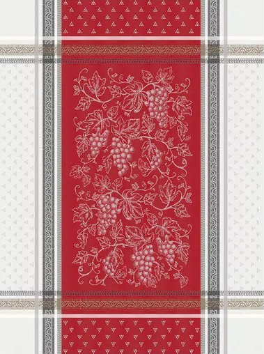 Set of 3 Jacquard dish cloths (Coteau. red / grey)